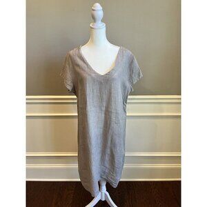 MARISA & MARIE Italian‎ Gray 100% Linen Dress Shift Women's XS Casual Minimalist